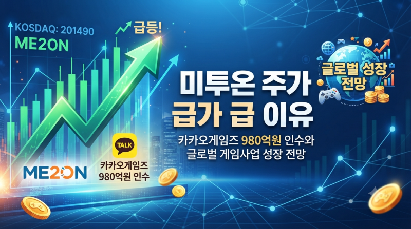 미투온 주가 전망｜급등 이유, 카카오게임즈 980억원 인수와 글로벌 게임사업 성장 전망