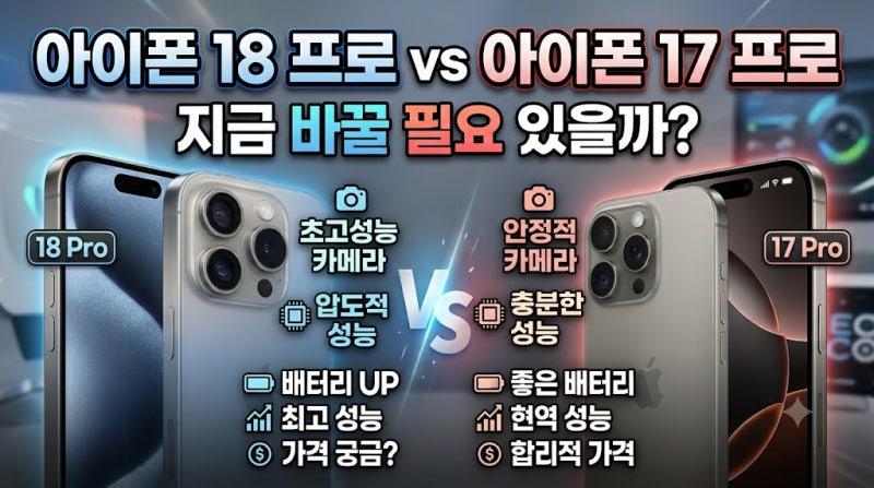 아이폰 18 프로 vs 아이폰 17 프로｜카메라·배터리·성능·가격, 지금 바꿀 필요 있을까?
