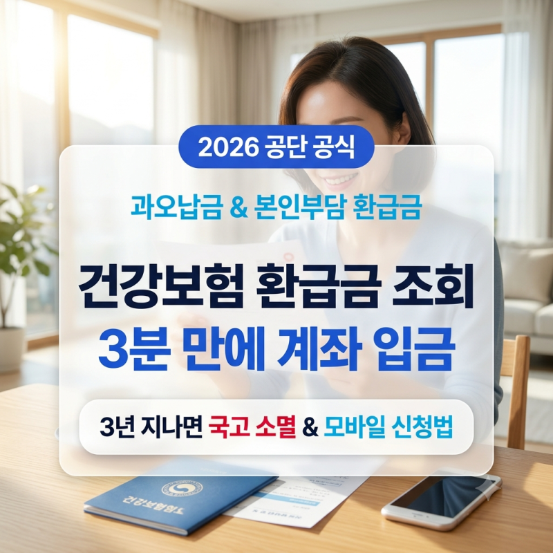 [2026] 건강보험 환급금 조회 및 신청 방법: 공단 과오납금·본인부담 환급금 3분 계좌 입금 완....