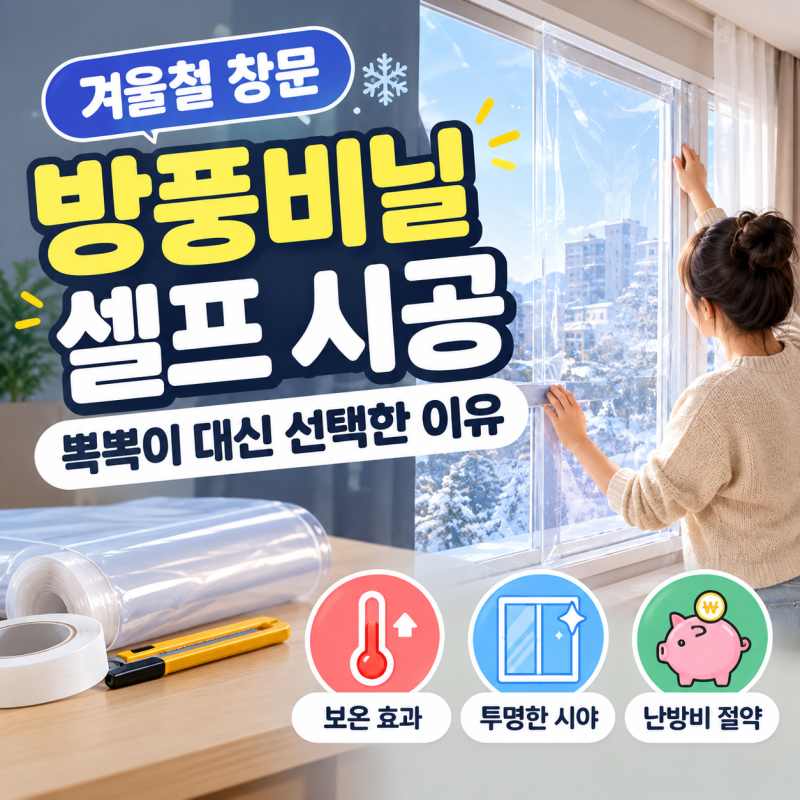 겨울철 창문 방풍비닐 셀프 시공 장단점