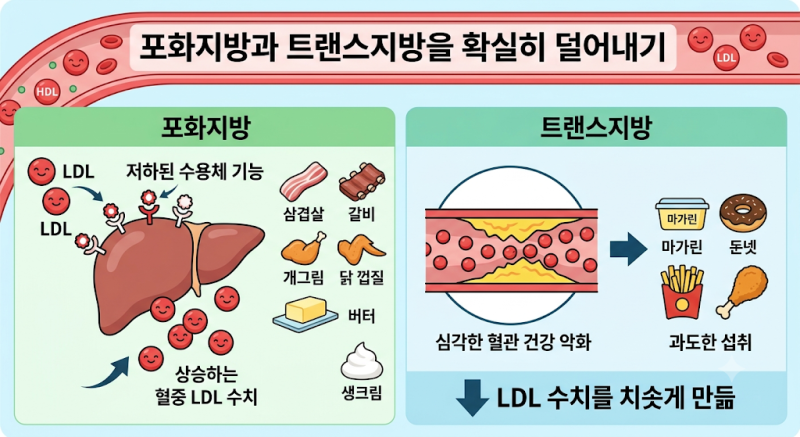 LDL 콜레스테롤 낮추는 생활습관 7가지. 좁아진 혈관 청소하는 법.