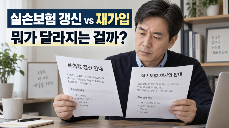 실손보험 갱신과 재가입 차이｜보험료만 오르는 걸까, 5세대로 바뀌는 걸까?