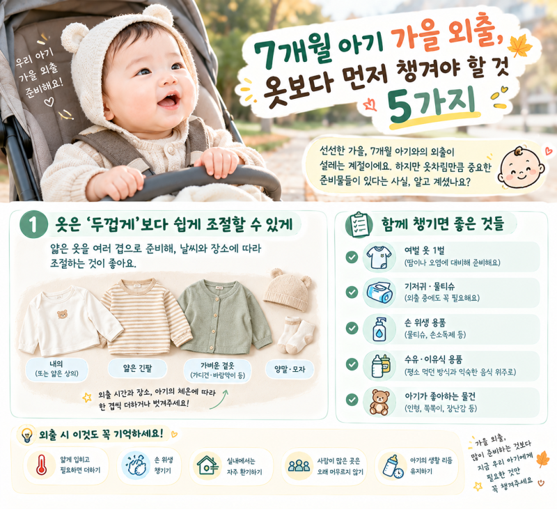 7개월 아기 가을 외출, 옷보다 먼저 챙겨야 할 것 5가지