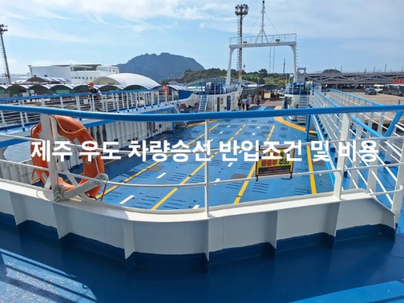 우도 배편 렌트카 차량승선 반입조건 및 비용 정보｜성산항 우도 배시간