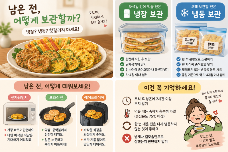 남은 전 냉장·냉동 보관법, 추석 음식 오래 두고 먹는 기준
