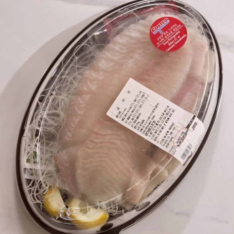 복사주 황금 비율) 기준으로 다시 본 코스트코 광어회로 광어깻잎무침 맛있게 해먹기 (+ 양념....