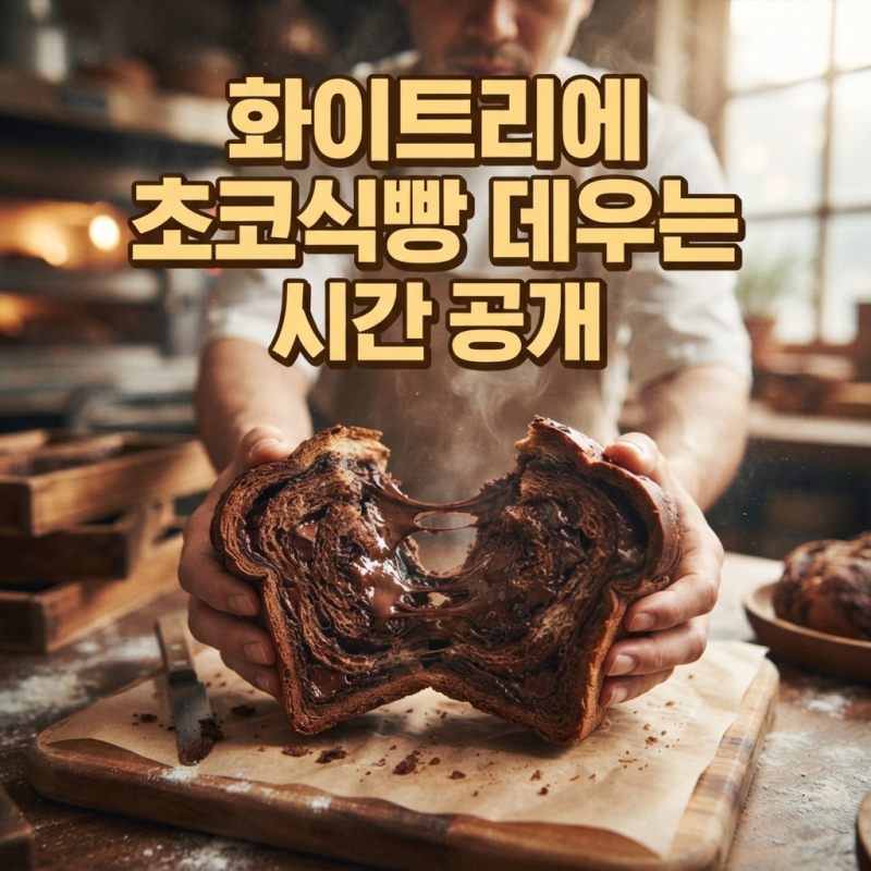 화이트리에 초코식빵 맛있게 먹는법 데우는 시간까지