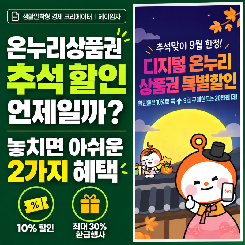 2026 온누리상품권 추석 할인 언제, 10% 할인부터 최대 30% 전통시장 환급행사까지