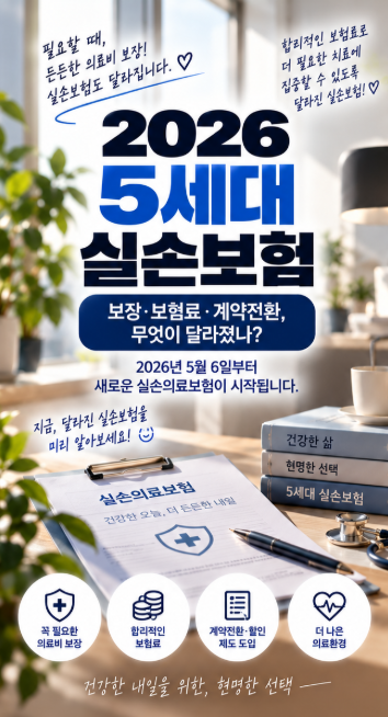 2026 5세대 실손보험 총정리｜보험료·보장·계약전환 할인까지
