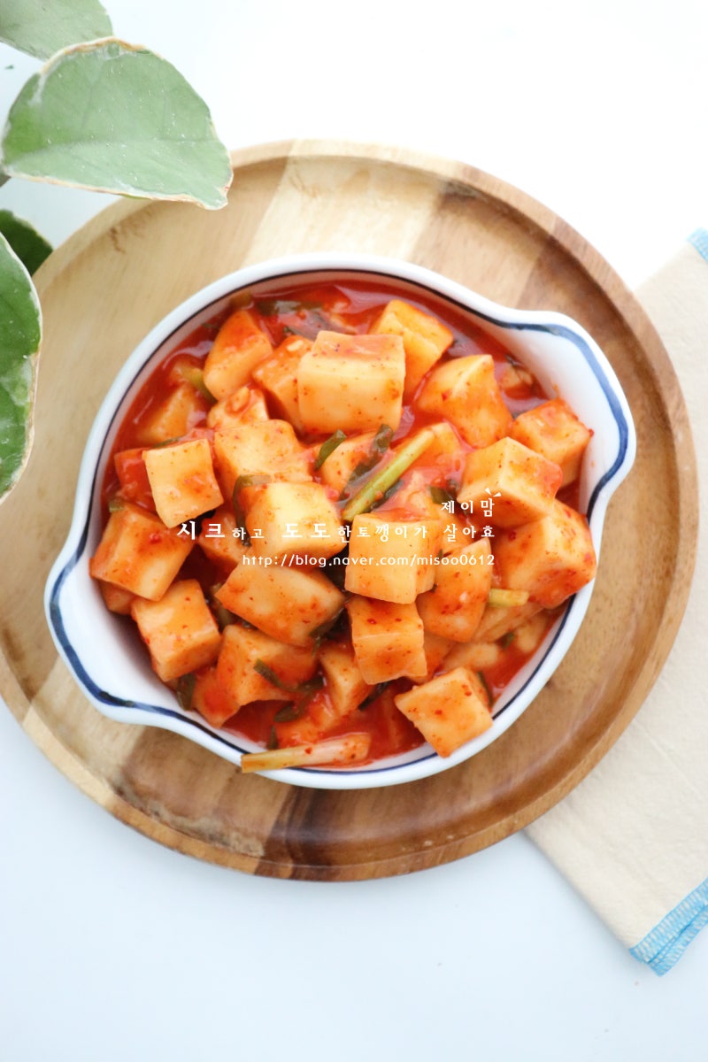 류수영 깍두기 담그기 레시피 무 2kg 절이는 시간 양념까지 초간단 깍두기 담그는법