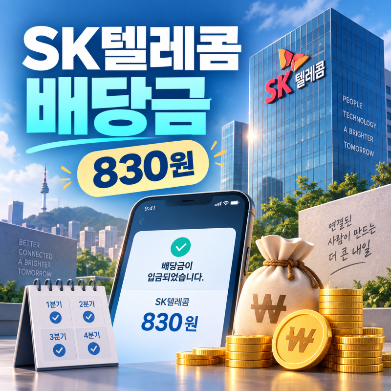 SK텔레콤배당금 830원 지급, 1천만원 투자했다면 실제 얼마 받았을까?