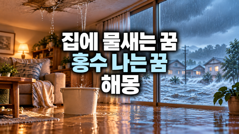집에 물이 새는 꿈, 홍수가 나는 꿈 | 길몽일까 흉몽일까 상황별 꿈해몽