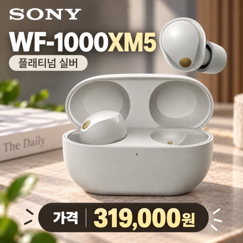 소니 WF-1000XM5, 가성비 좋은 노이즈 캔슬링 가능한 무선 이어폰!