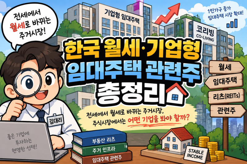 2026 월세 관련주 총정리｜기업형 임대주택·리츠 투자 유망 종목은?