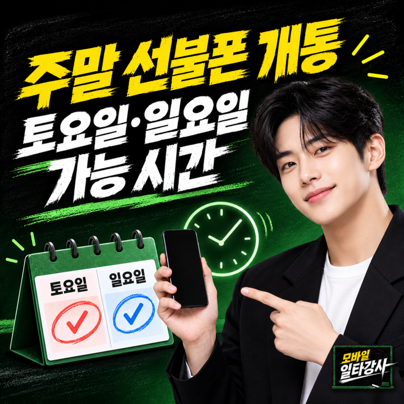 토요일 일요일에도 가능한 주말 선불폰 개통 시간과 신청 순서