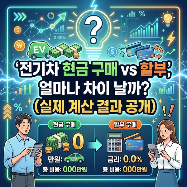 전기차 현금 구매 vs 할부, 얼마나 차이 날까? (실제 계산 결과 공개)