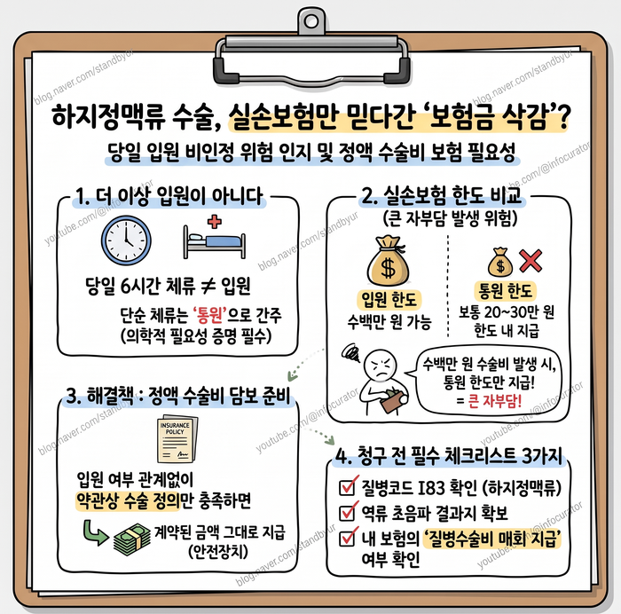하지정맥류 실손입원 부지급 대비 수술비 정액보장 추천