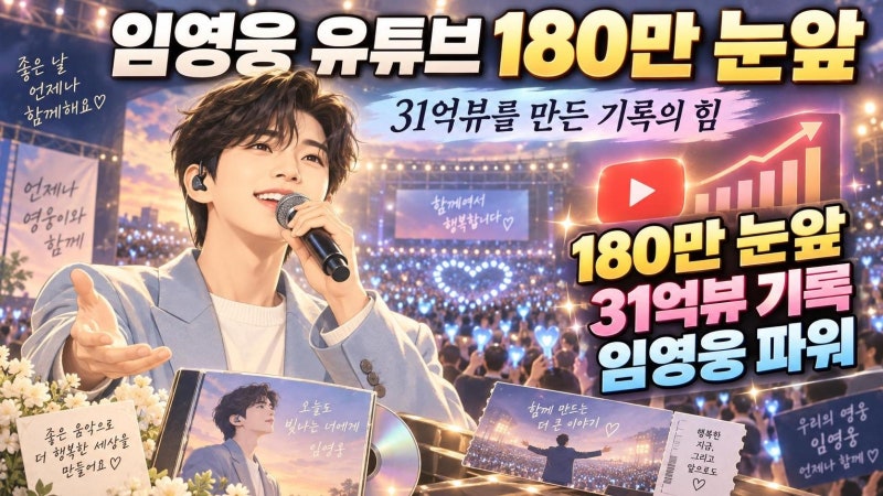 임영웅 유튜브 180만 눈앞, 31억뷰를 만든 기록의 비밀