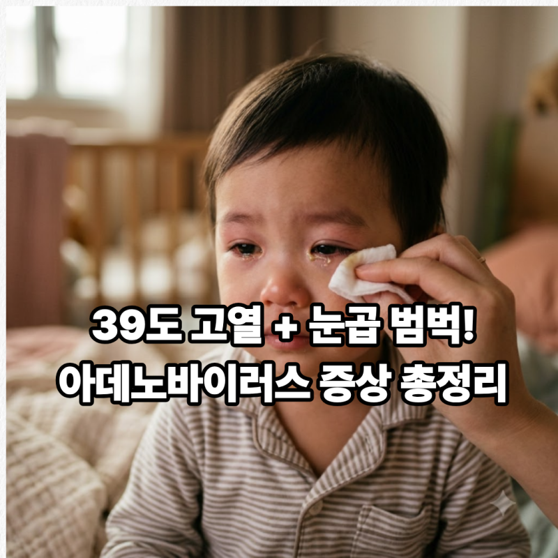 "아이 눈이 안 떠져요" 아데노바이러스 증상 결막염 고열 대처법
