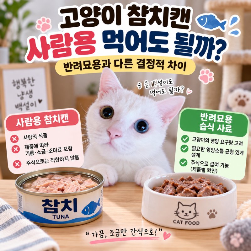 고양이 참치캔 사람용 먹어도 될까? 반려묘용과 다른 결정적 차이