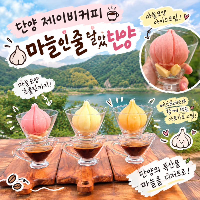 단양 카페 추천 제이비커피 단양 특산물 마늘 예쁜 디저트