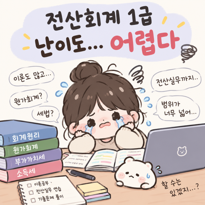 전산회계 1급 난이도 어느 정도일까? 시험범위부터 전산회계 1급 공부기간까지