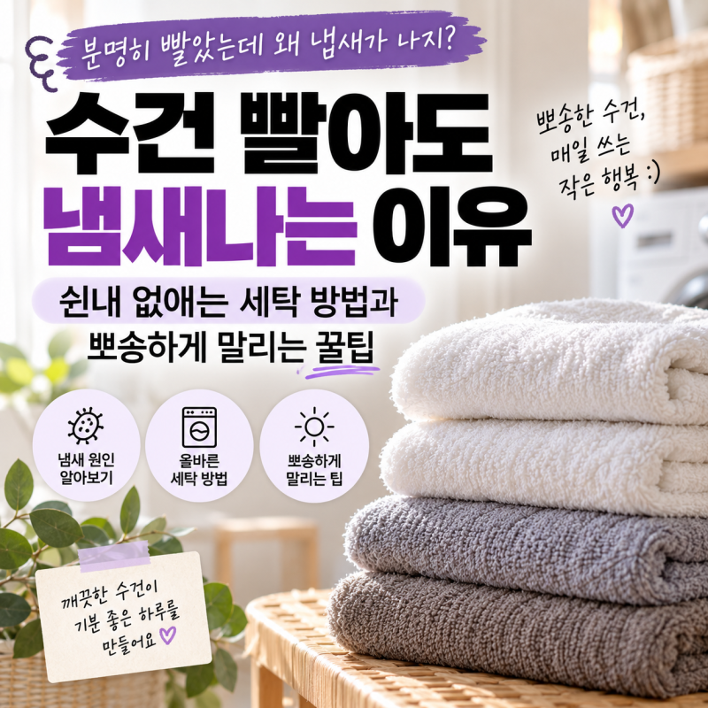 수건 빨아도 냄새나는 이유｜쉰내 없애는 세탁 방법과 뽀송하게 말리는 꿀팁