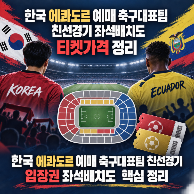 한국 에콰도르 예매 일정은? 축구대표팀 친선경기 티켓가격 좌석배치도