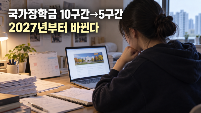 2027 국가장학금 10구간→5구간으로 바뀐다…대학생이 확인할 지원구간 개편