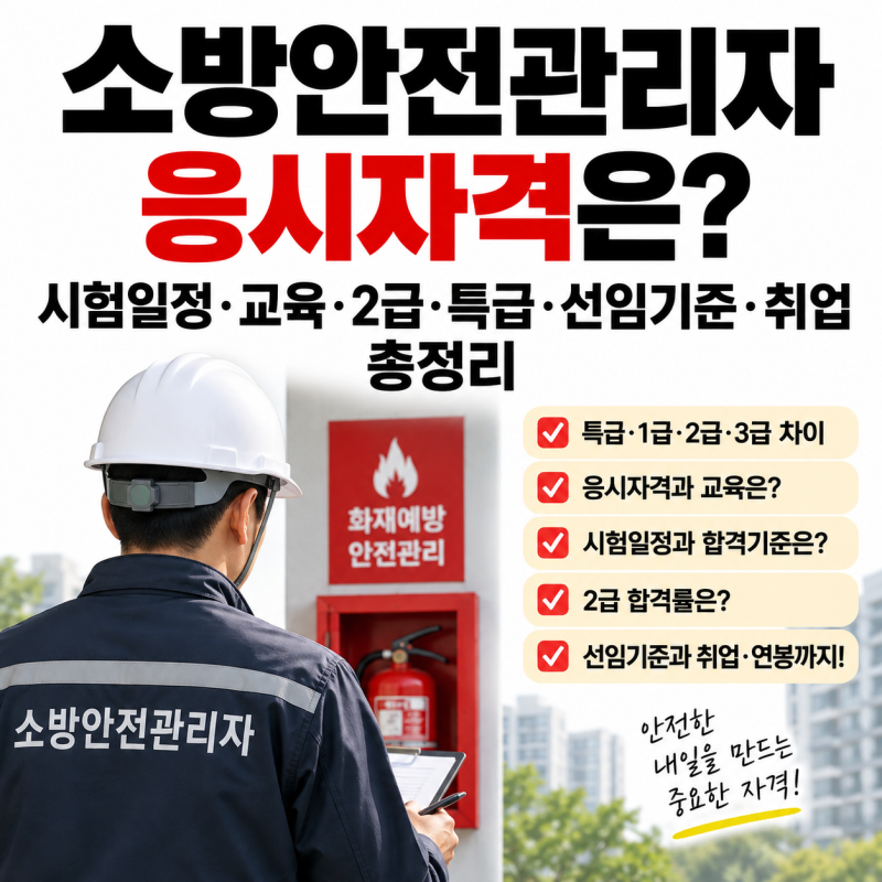 소방안전관리자 응시자격은? 2026 시험일정·교육·2급·특급·선임기준·취업 총정리