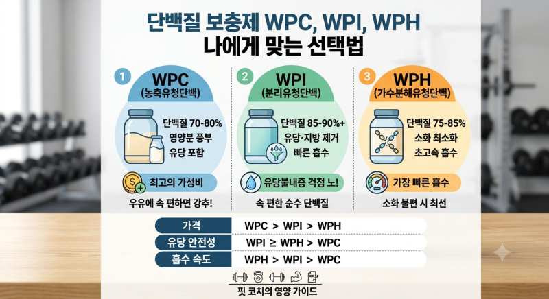 [구로 크로스핏 잭팟] 단백질 보충제 WPC, WPI, WPH 차이점과 나에게 맞는 선택법