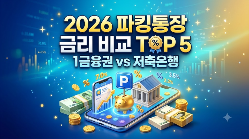 2026 파킹통장 금리 비교 순위 TOP 5: 1금융권 저축은행 실수령액 분석
