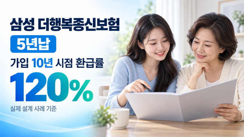 삼성 더행복종신보험 5년납, 10년 후 환급률 120%와 실제 가족 가입 이유