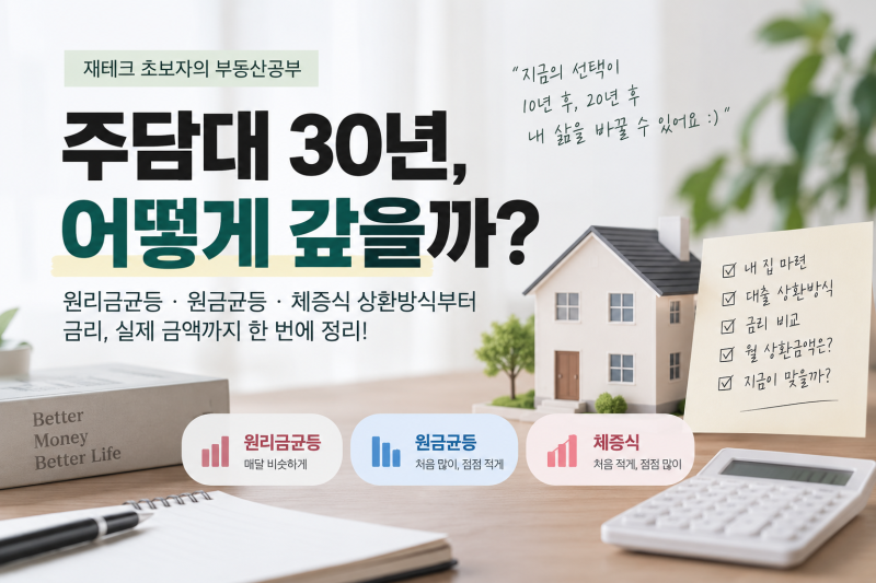 [부동산] 내집마련 주택담보대출 30년, 어떻게 갚을까?Ⅰ사회초년생도 이해하는 원리금균등·....