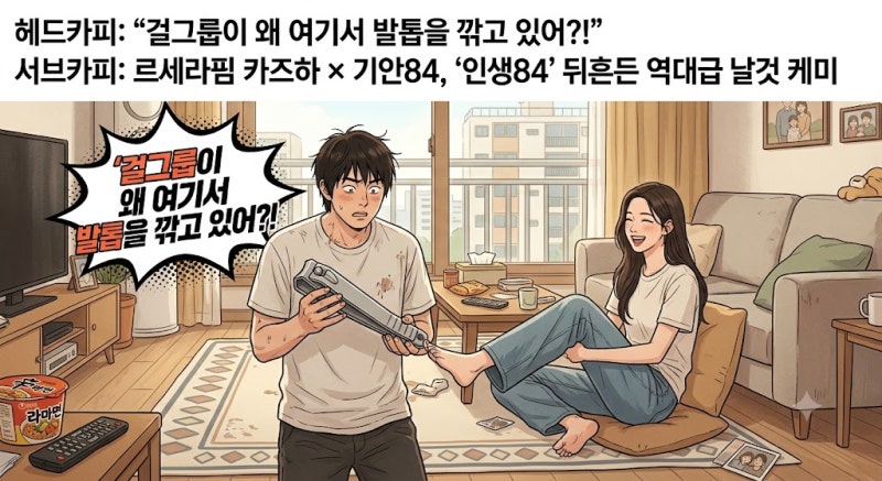 대세 걸그룹 르세라핌 카즈하가 기안84의 집을 찾아가 발톱까지 내맡긴 이유는 무엇일까요?