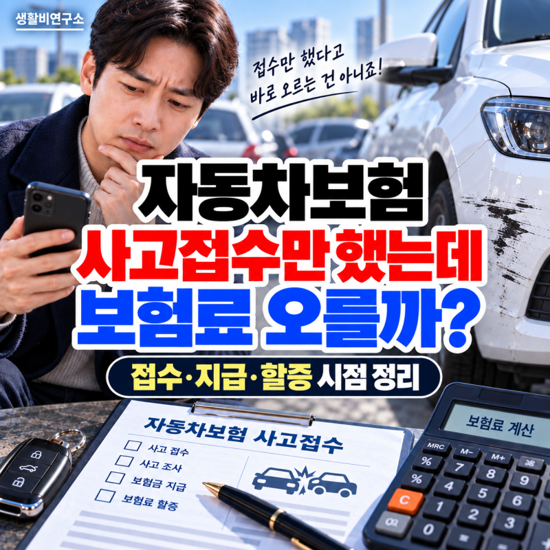 자동차보험 사고접수만 했는데 보험료 오를까? 접수·보험금 지급·할증 시점 차이 정리