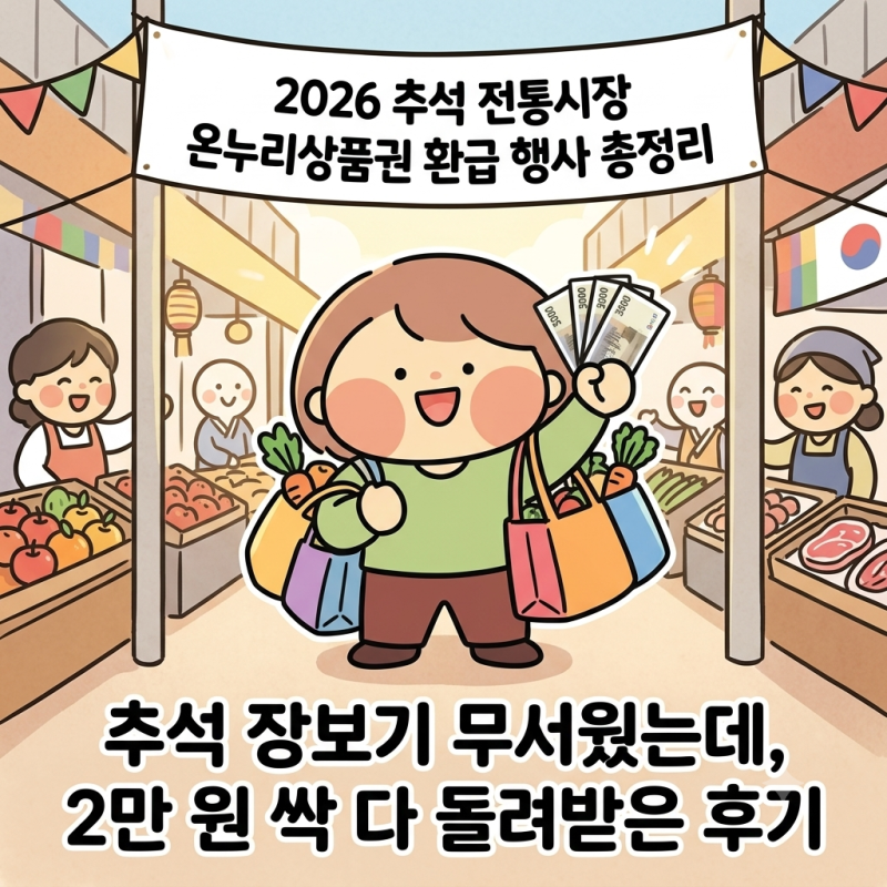 2026 추석 전통시장 온누리상품권 환급 행사 기간 영수증 환급 기준 총정리