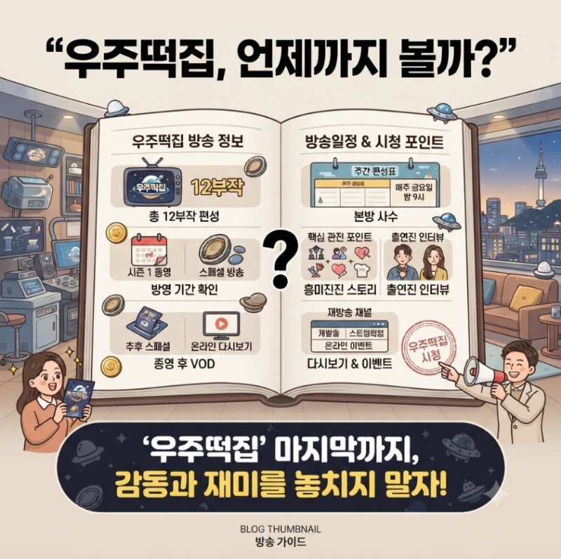 “우주떡집, 언제까지 볼까?” 몇부작·방송일정 확인 포인트