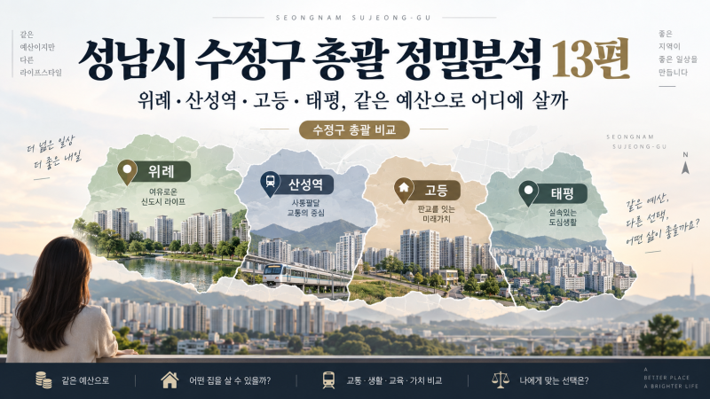 [성남시 수정구 총괄 정밀분석 13편｜위례·산성역·고등·태평, 같은 예산으로 어디에 살까.]