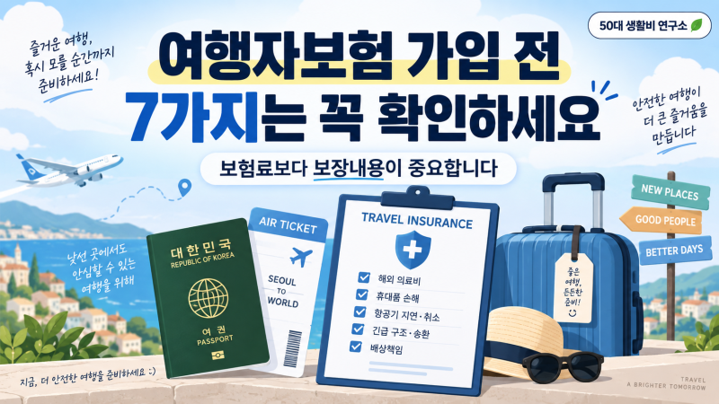 여행자보험 가입 전 꼭 확인해야 할 7가지