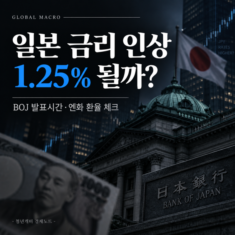 "일본 금리 인상 1.25%?" BOJ 발표시간·엔화 환율, 올라도 금리차는 그대로
