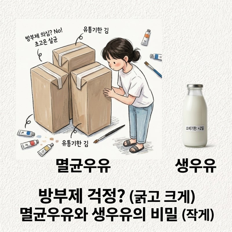 멸균우유 방부제 안 상해서 의심하다 안 삼 생우유 차이 영양소 파괴 초고온 살균 칼슘 단점