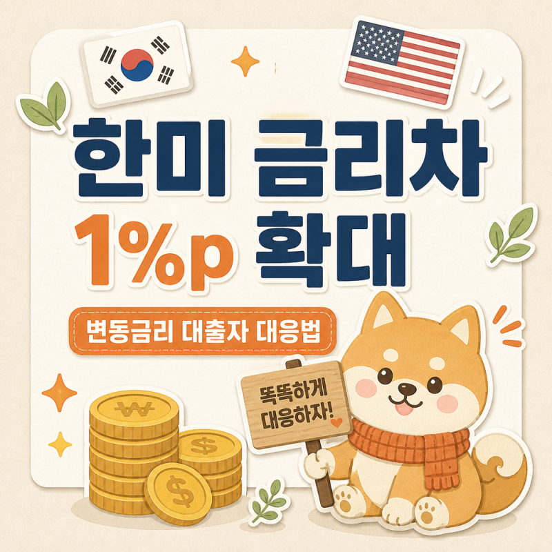 변동금리 대출자라면, 한미 금리차 1%p 뭐가 달라지나?