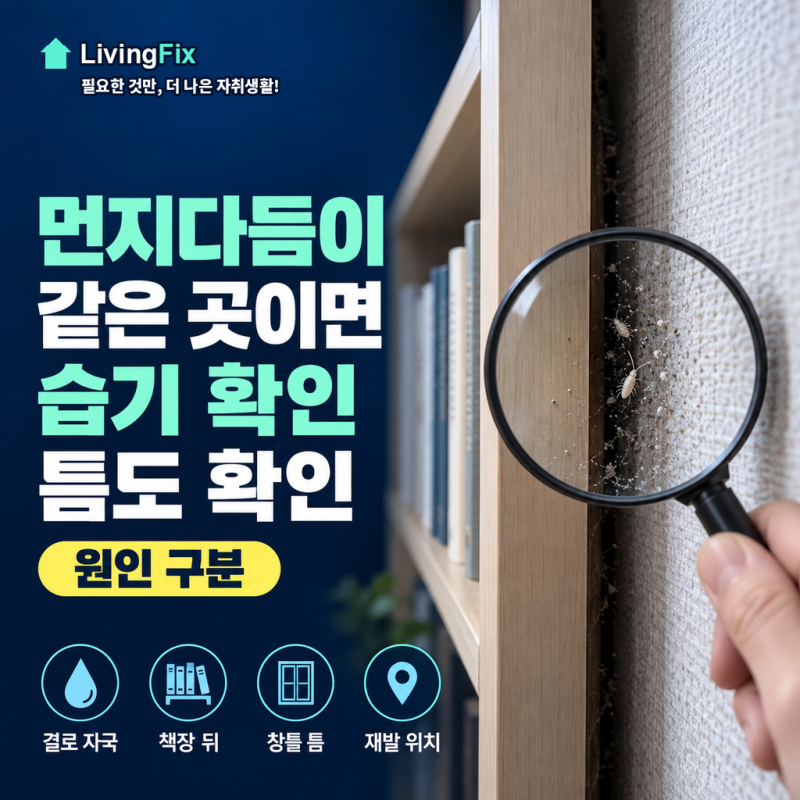 먼지다듬이 퇴치, 습기인지 유입 틈인지?