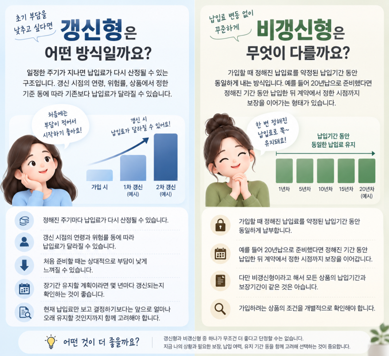 갱신형 보험 비갱신형 차이, 무조건 비갱신형이 좋을까요?