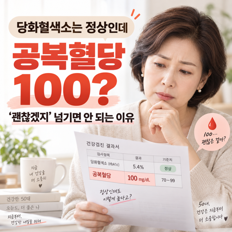 당화혈색소는 정상인데 공복혈당 100? “괜찮겠지” 넘기면 안 되는 이유