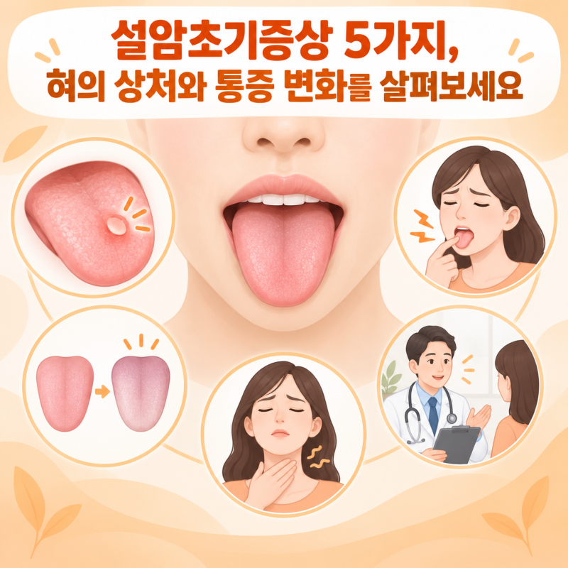 설암초기증상 5가지, 혀의 상처와 통증 변화를 살펴보세요