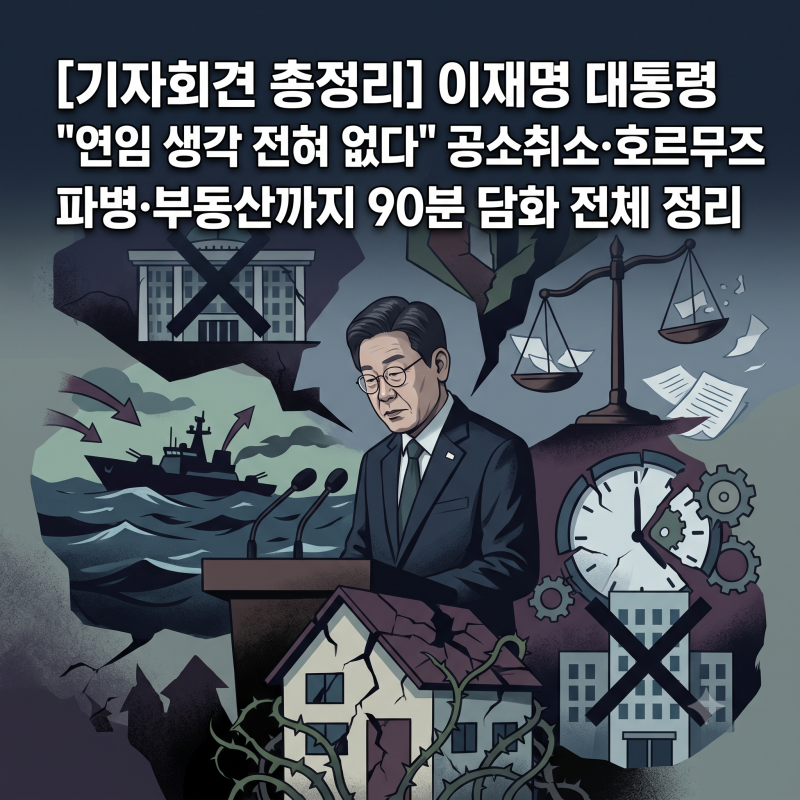 [기자회견 총정리] 이재명 대통령 "연임 생각 전혀 없다"…공소취소·호르무즈 파병·부동산....