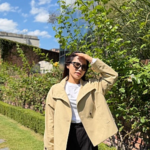숏트렌치 드로우핏우먼 하이넥 트렌치코트 가을필수 간절기 아우터