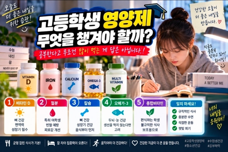 고등학생 영양제, 무엇을 챙겨야 할까?